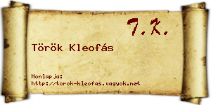 Török Kleofás névjegykártya